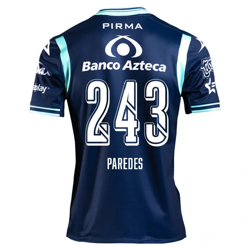 Danxen Mænd Iker Paredes #243 Marine Blå Udebane Spillertrøjer 2024/25 Trøje T-Shirt
