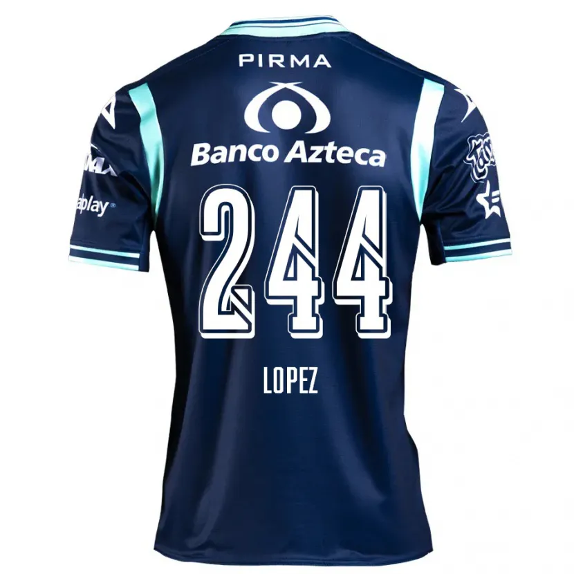 Danxen Mænd Daniel López #244 Marine Blå Udebane Spillertrøjer 2024/25 Trøje T-Shirt