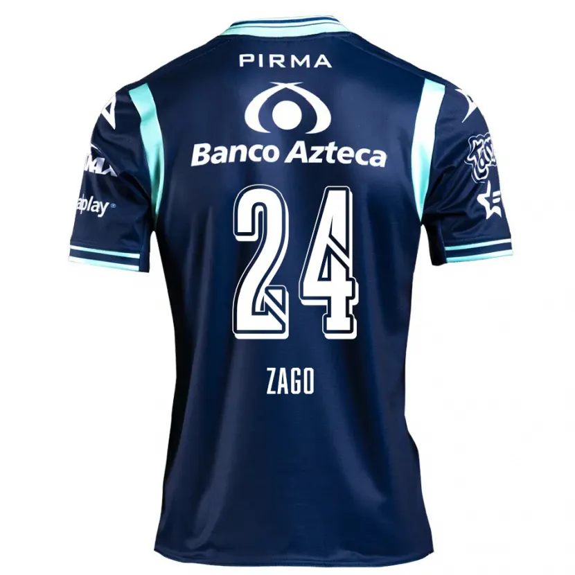 Danxen Mænd Diego Zago #24 Marine Blå Udebane Spillertrøjer 2024/25 Trøje T-Shirt