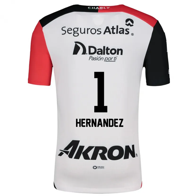 Danxen Mænd José Hernández #1 Hvid Rød Sort Udebane Spillertrøjer 2024/25 Trøje T-Shirt