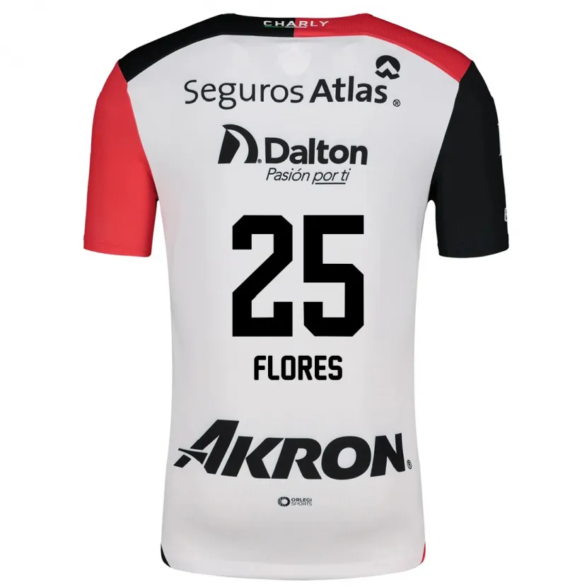 Danxen Mænd Leonardo Flores #25 Hvid Rød Sort Udebane Spillertrøjer 2024/25 Trøje T-Shirt
