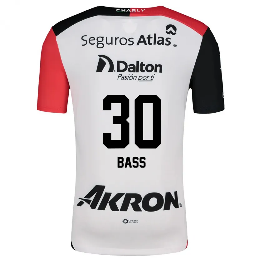 Danxen Mænd Abraham Bass #30 Hvid Rød Sort Udebane Spillertrøjer 2024/25 Trøje T-Shirt