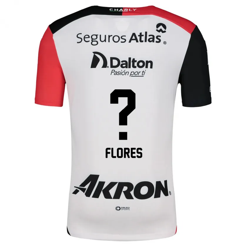 Danxen Mænd Luis Flores #0 Hvid Rød Sort Udebane Spillertrøjer 2024/25 Trøje T-Shirt