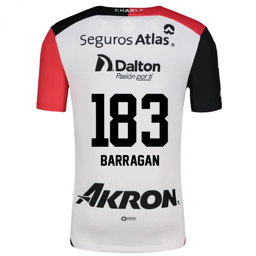 Danxen Mænd Roberto Barragán #183 Hvid Rød Sort Udebane Spillertrøjer 2024/25 Trøje T-Shirt
