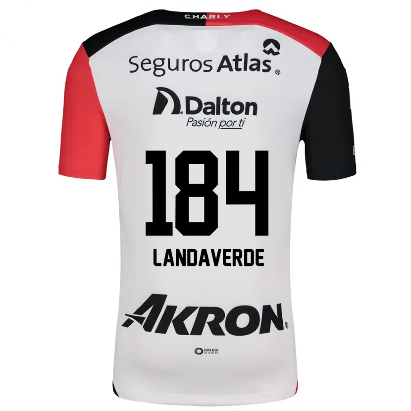 Danxen Mænd Antero Landaverde #184 Hvid Rød Sort Udebane Spillertrøjer 2024/25 Trøje T-Shirt