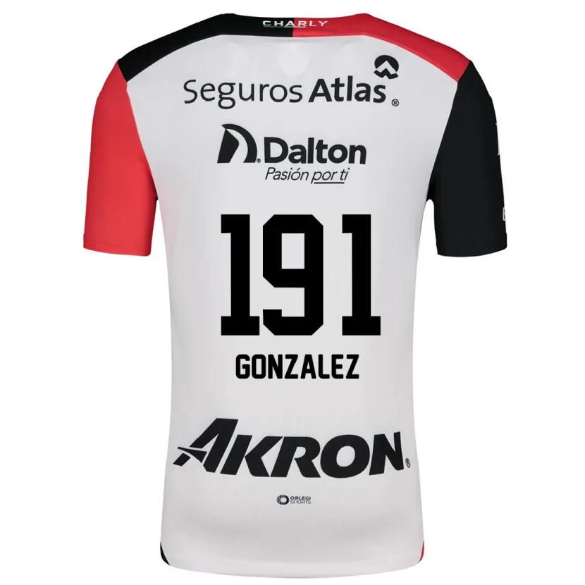 Danxen Mænd Juan González #191 Hvid Rød Sort Udebane Spillertrøjer 2024/25 Trøje T-Shirt