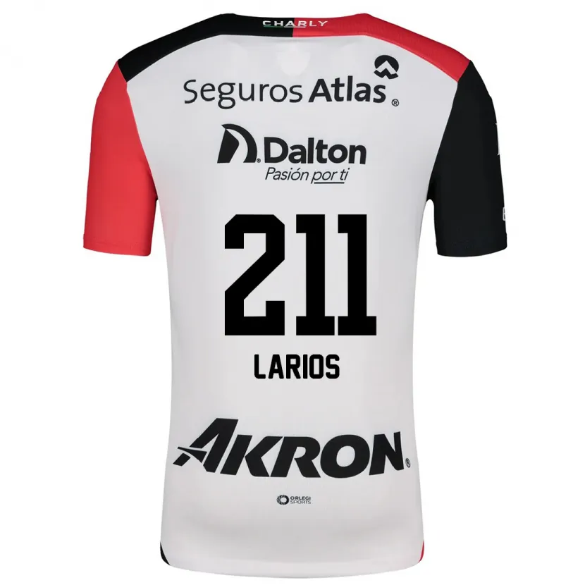 Danxen Mænd Israel Larios #211 Hvid Rød Sort Udebane Spillertrøjer 2024/25 Trøje T-Shirt