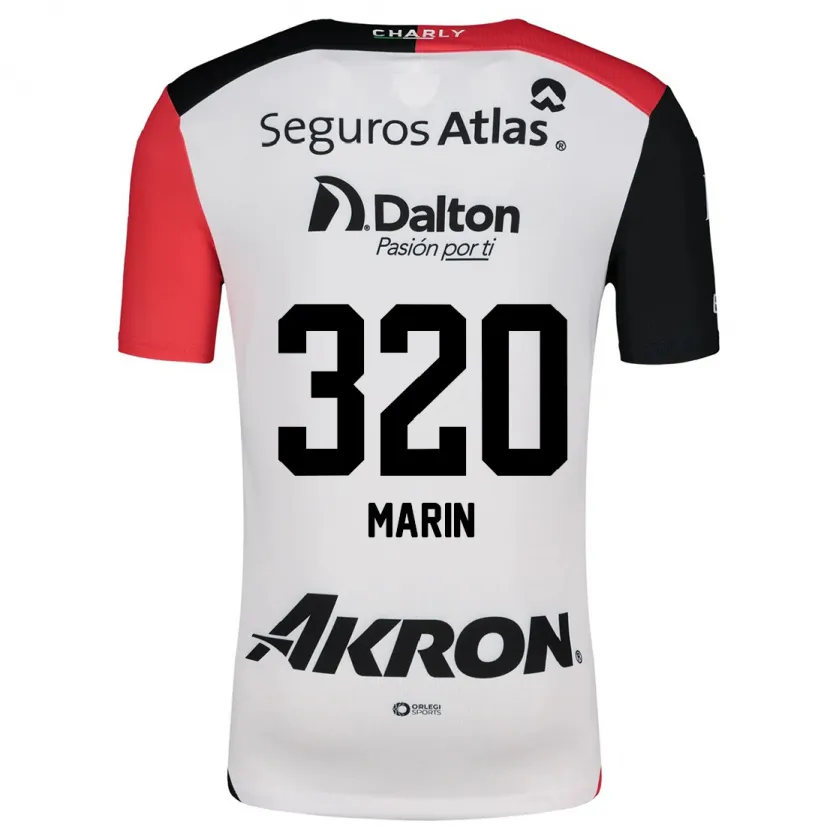Danxen Mænd Donato Marín #320 Hvid Rød Sort Udebane Spillertrøjer 2024/25 Trøje T-Shirt