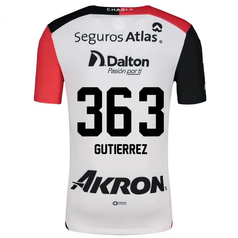 Danxen Mænd Orlando Gutiérrez #363 Hvid Rød Sort Udebane Spillertrøjer 2024/25 Trøje T-Shirt