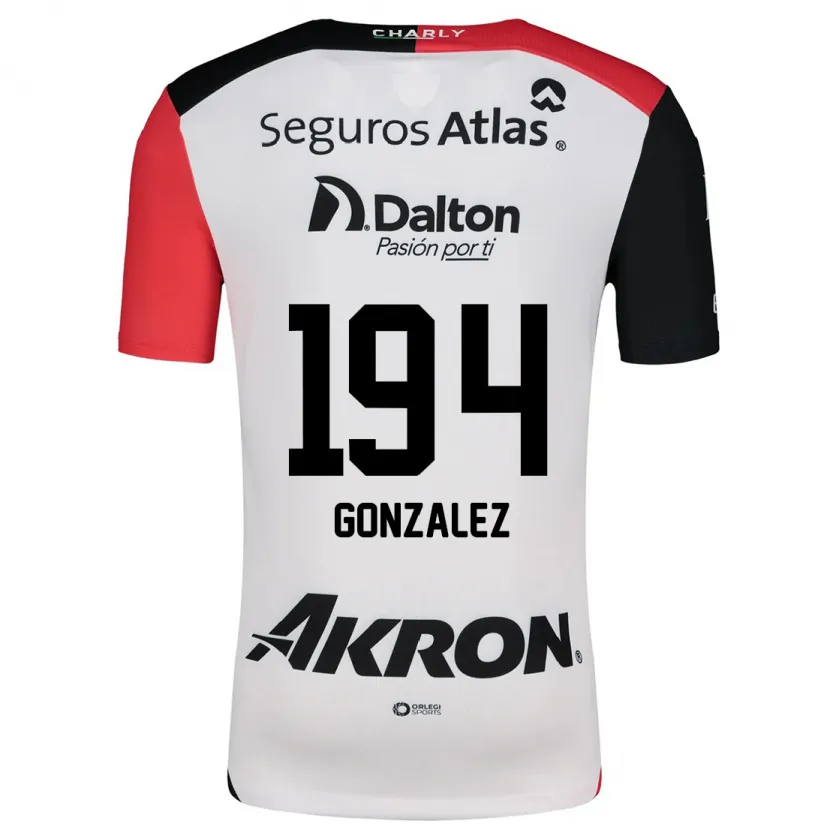 Danxen Mænd Andrés González #194 Hvid Rød Sort Udebane Spillertrøjer 2024/25 Trøje T-Shirt