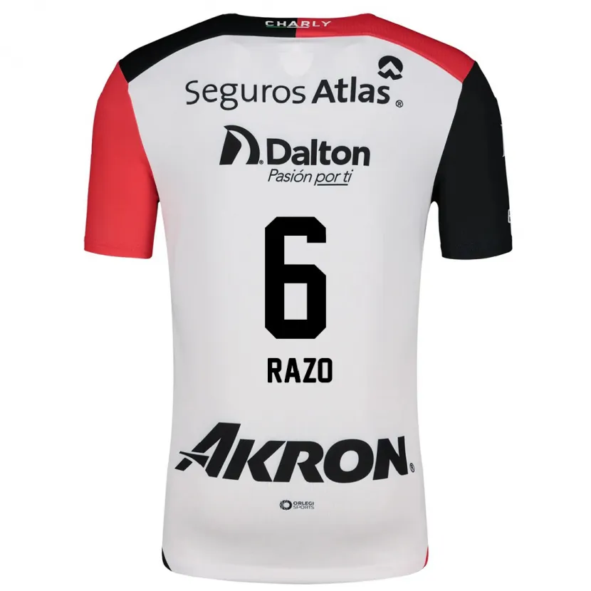 Danxen Mænd Valeria Razo #6 Hvid Rød Sort Udebane Spillertrøjer 2024/25 Trøje T-Shirt