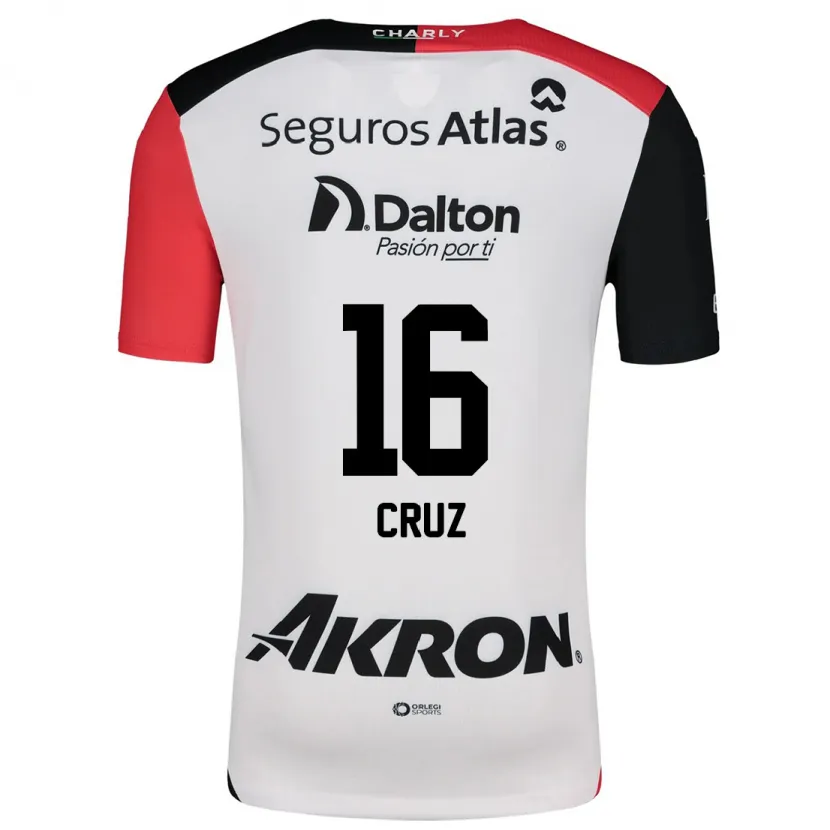 Danxen Mænd Daniela Cruz #16 Hvid Rød Sort Udebane Spillertrøjer 2024/25 Trøje T-Shirt