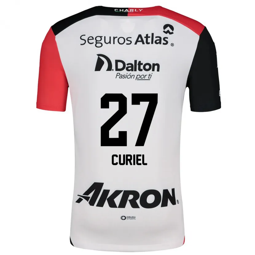 Danxen Mænd Alexa Curiel #27 Hvid Rød Sort Udebane Spillertrøjer 2024/25 Trøje T-Shirt