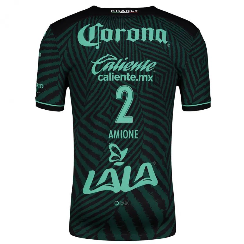 Danxen Mænd Bruno Amione #2 Sort Grøn Udebane Spillertrøjer 2024/25 Trøje T-Shirt