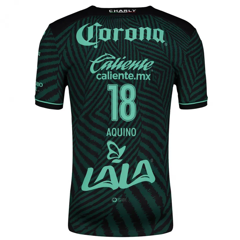 Danxen Mænd Pedro Aquino #18 Sort Grøn Udebane Spillertrøjer 2024/25 Trøje T-Shirt