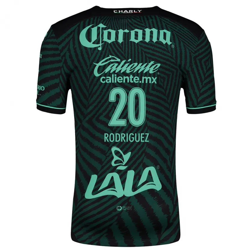 Danxen Mænd Hugo Rodríguez #20 Sort Grøn Udebane Spillertrøjer 2024/25 Trøje T-Shirt