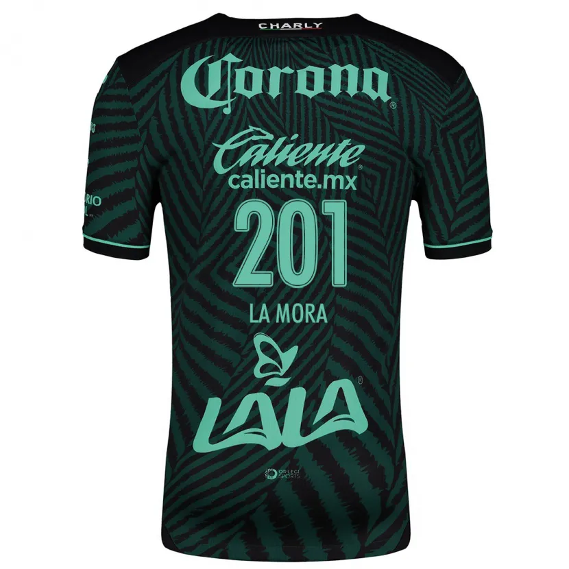Danxen Mænd Luis De La Mora #201 Sort Grøn Udebane Spillertrøjer 2024/25 Trøje T-Shirt