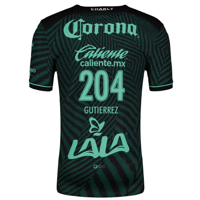 Danxen Mænd Gabriel Gutiérrez #204 Sort Grøn Udebane Spillertrøjer 2024/25 Trøje T-Shirt