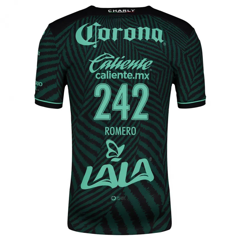 Danxen Mænd Ángel Romero #242 Sort Grøn Udebane Spillertrøjer 2024/25 Trøje T-Shirt