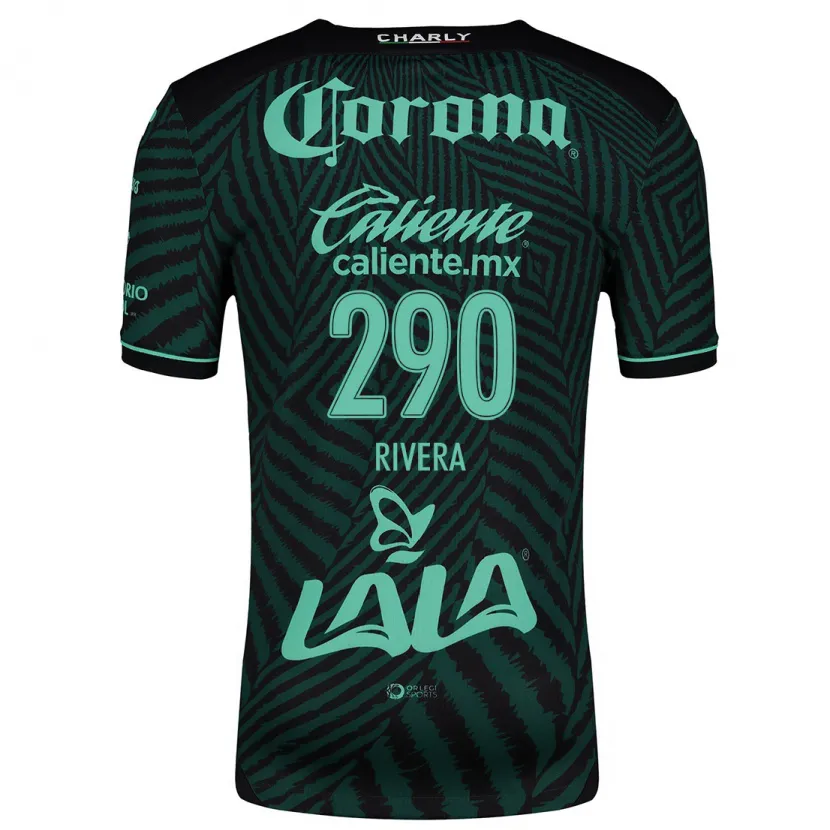Danxen Mænd Ángel Rivera #290 Sort Grøn Udebane Spillertrøjer 2024/25 Trøje T-Shirt