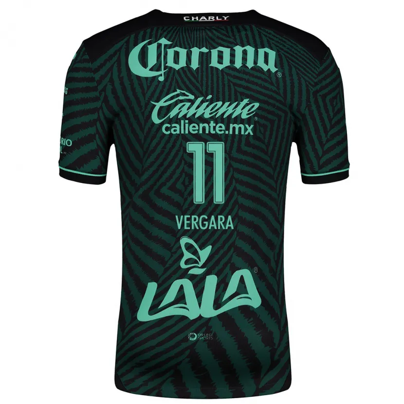 Danxen Mænd Duván Vergara #11 Sort Grøn Udebane Spillertrøjer 2024/25 Trøje T-Shirt