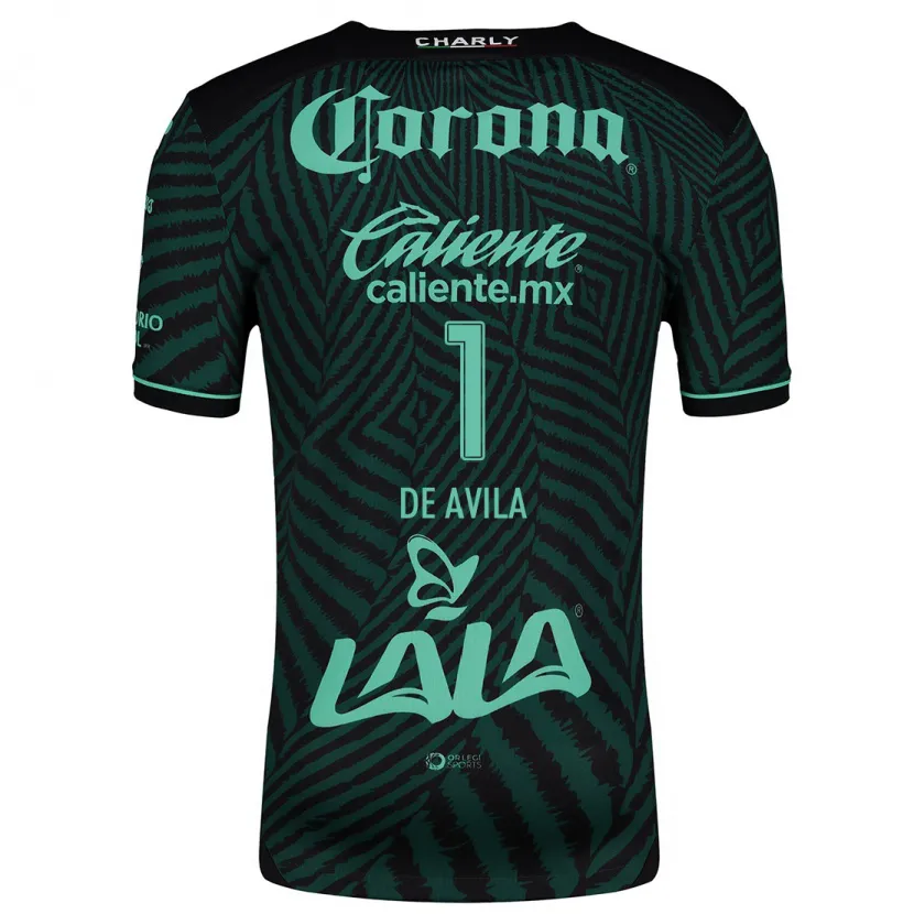 Danxen Mænd Hannia De Ávila #1 Sort Grøn Udebane Spillertrøjer 2024/25 Trøje T-Shirt