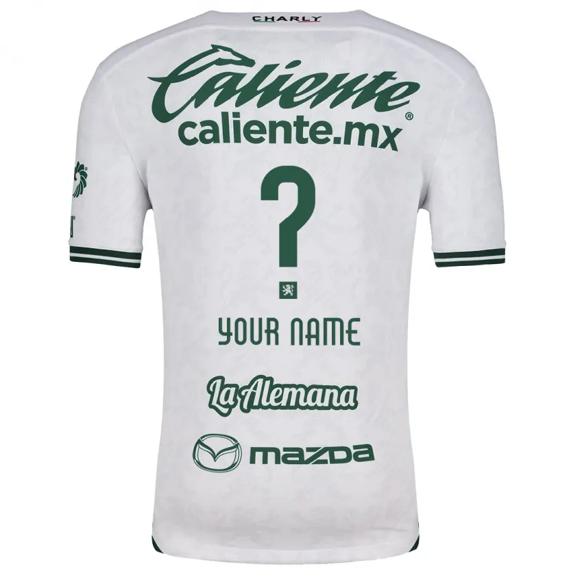 Danxen Mænd Dit Navn #0 Hvid Grøn Udebane Spillertrøjer 2024/25 Trøje T-Shirt