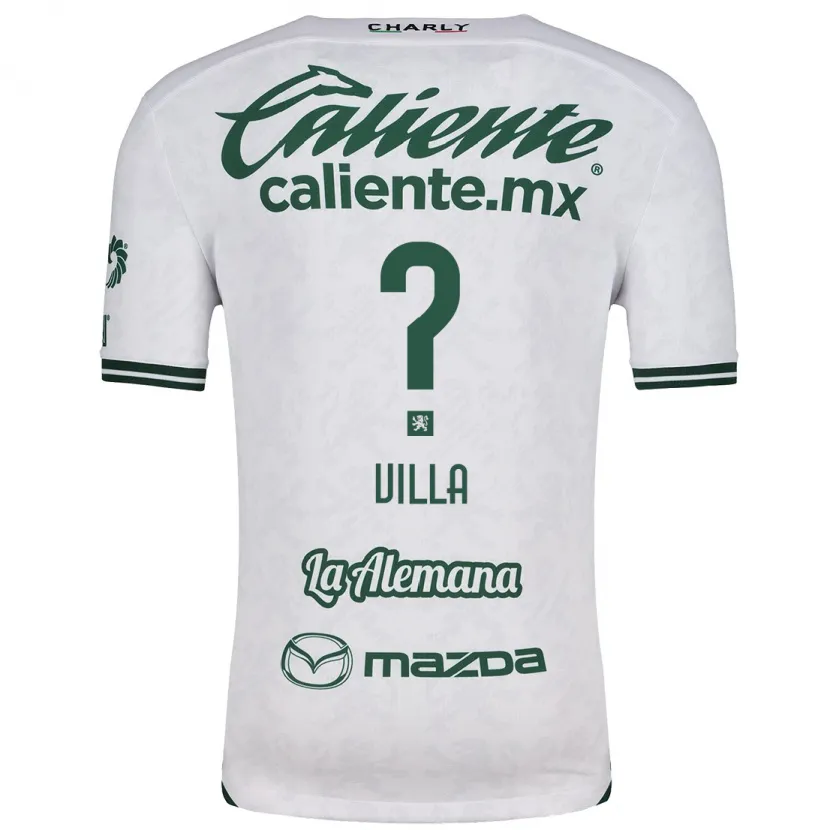 Danxen Mænd Óscar Villa #0 Hvid Grøn Udebane Spillertrøjer 2024/25 Trøje T-Shirt