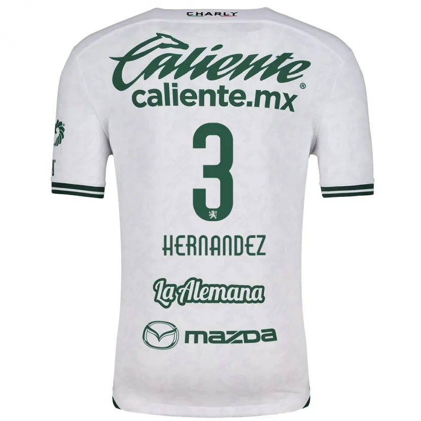 Danxen Mænd Pedro Hernández #3 Hvid Grøn Udebane Spillertrøjer 2024/25 Trøje T-Shirt