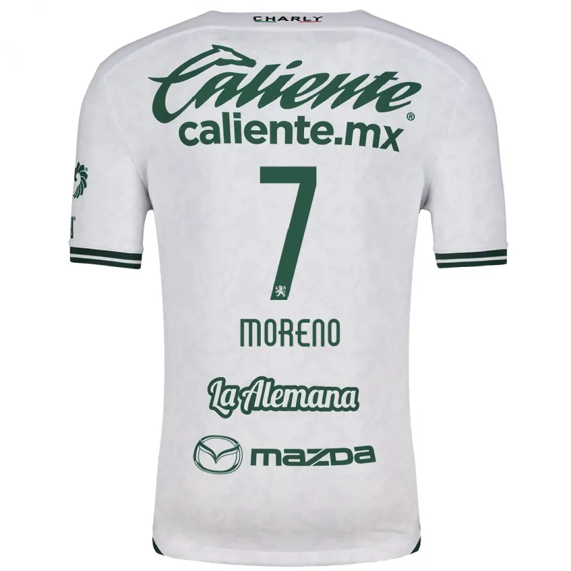 Danxen Mænd Iván Moreno #7 Hvid Grøn Udebane Spillertrøjer 2024/25 Trøje T-Shirt