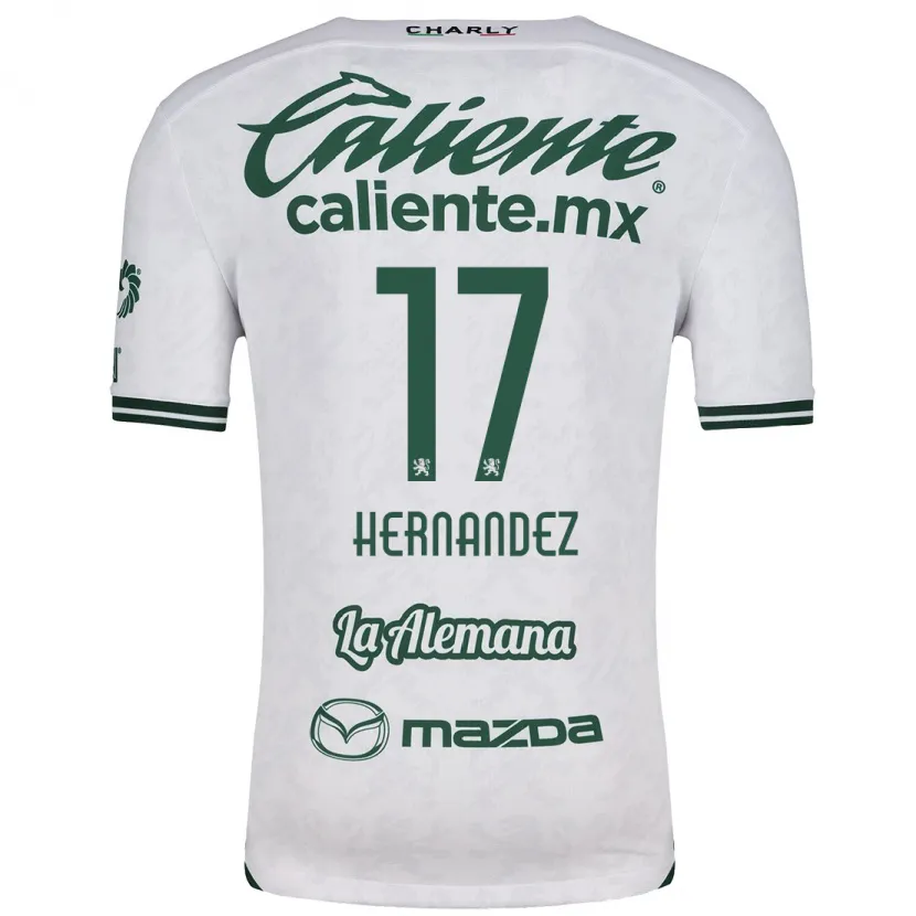 Danxen Mænd Daniel Hernández #17 Hvid Grøn Udebane Spillertrøjer 2024/25 Trøje T-Shirt