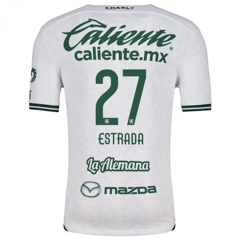 Danxen Mænd Ángel Estrada #27 Hvid Grøn Udebane Spillertrøjer 2024/25 Trøje T-Shirt