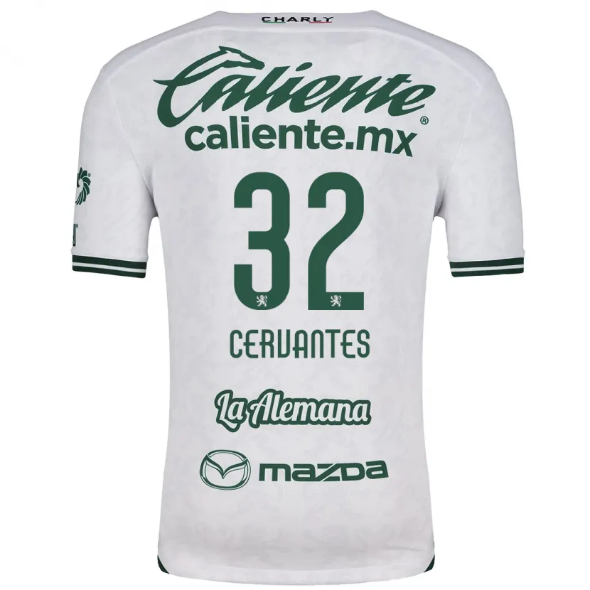 Danxen Mænd Luis Cervantes #32 Hvid Grøn Udebane Spillertrøjer 2024/25 Trøje T-Shirt