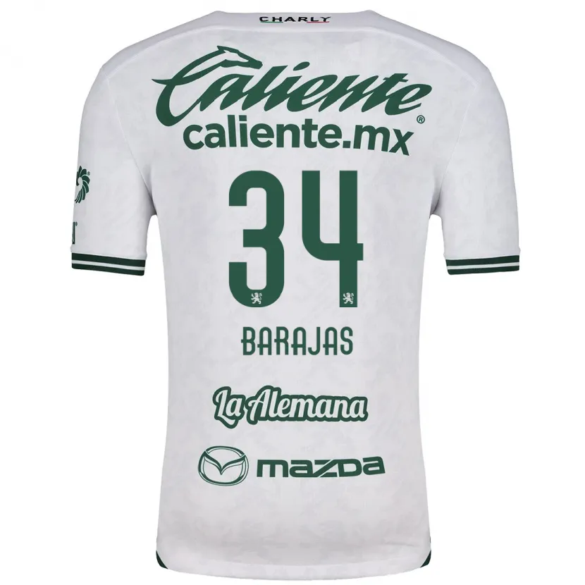 Danxen Mænd Víctor Barajas #34 Hvid Grøn Udebane Spillertrøjer 2024/25 Trøje T-Shirt