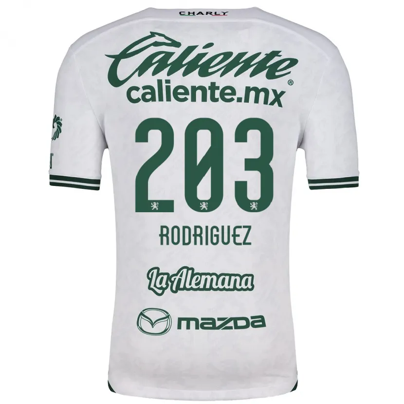 Danxen Mænd César Rodríguez #203 Hvid Grøn Udebane Spillertrøjer 2024/25 Trøje T-Shirt
