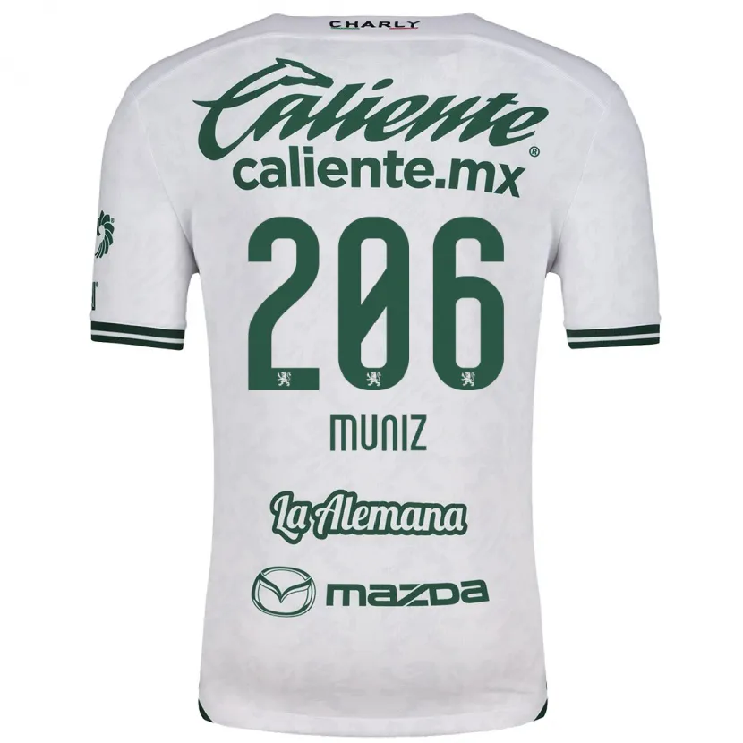 Danxen Mænd Isaác Muñíz #206 Hvid Grøn Udebane Spillertrøjer 2024/25 Trøje T-Shirt