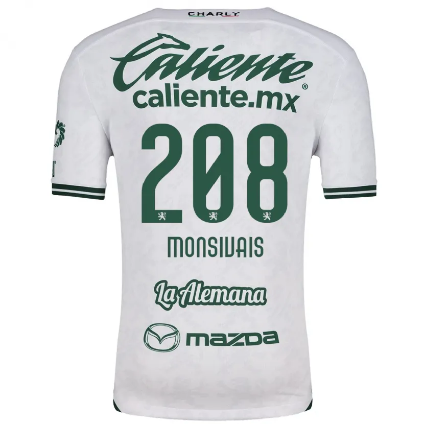 Danxen Mænd Daniel Monsivaís #208 Hvid Grøn Udebane Spillertrøjer 2024/25 Trøje T-Shirt