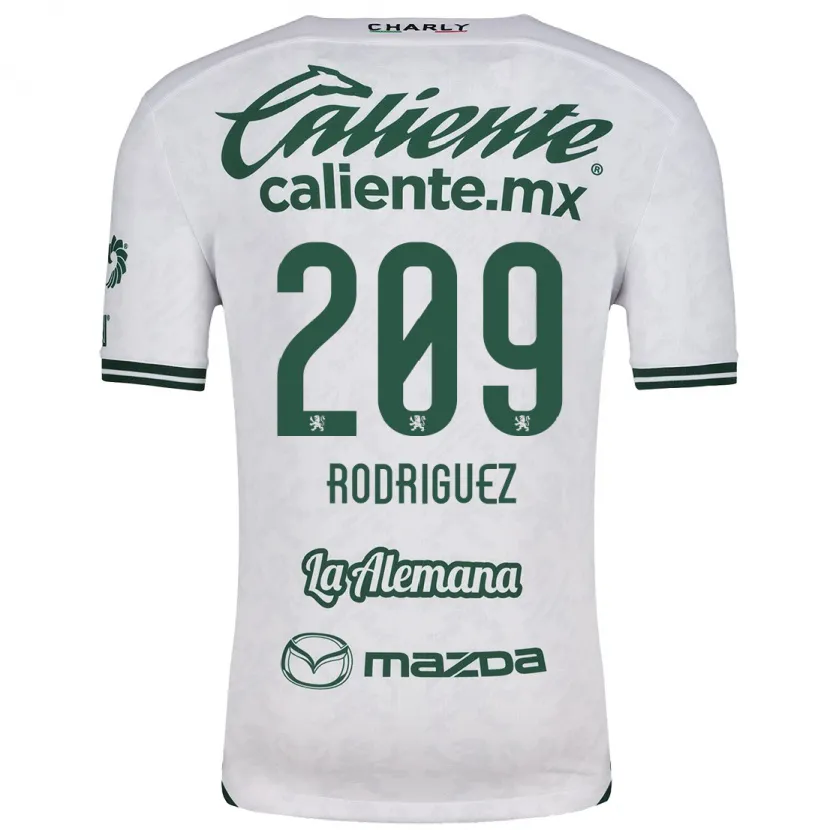 Danxen Mænd Víctor Rodríguez #209 Hvid Grøn Udebane Spillertrøjer 2024/25 Trøje T-Shirt