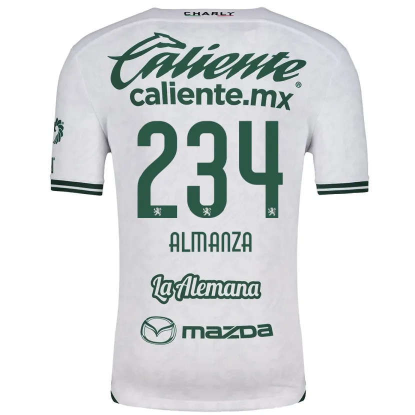 Danxen Mænd Román Almanza #234 Hvid Grøn Udebane Spillertrøjer 2024/25 Trøje T-Shirt