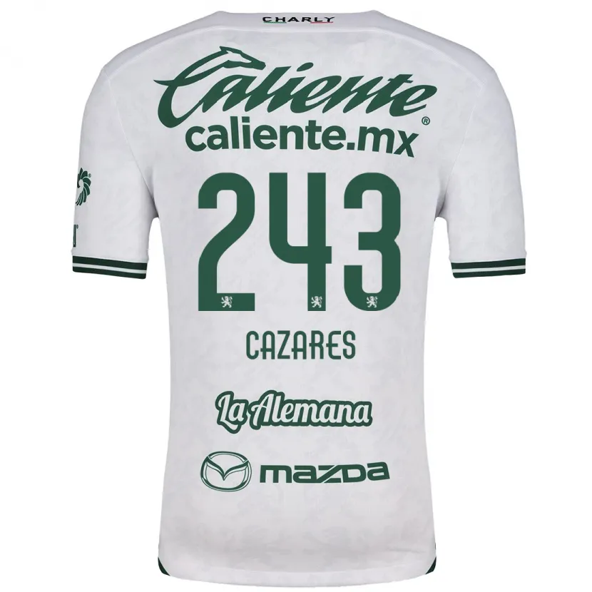 Danxen Mænd Juan Cázares #243 Hvid Grøn Udebane Spillertrøjer 2024/25 Trøje T-Shirt