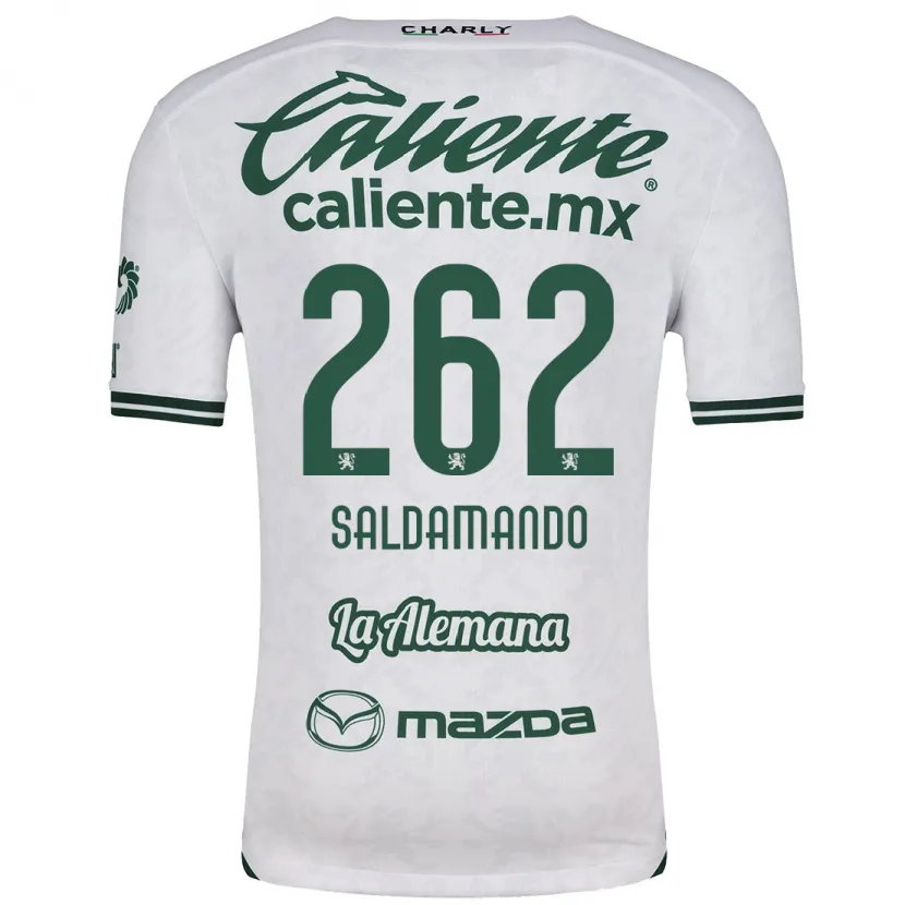 Danxen Mænd José Saldamando #262 Hvid Grøn Udebane Spillertrøjer 2024/25 Trøje T-Shirt