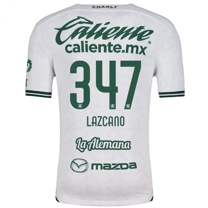 Danxen Mænd Evan Lazcano #347 Hvid Grøn Udebane Spillertrøjer 2024/25 Trøje T-Shirt