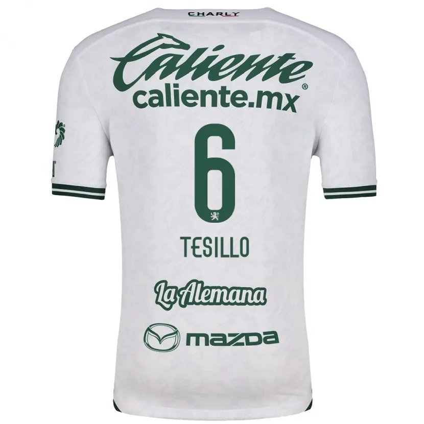 Danxen Mænd William Tesillo #6 Hvid Grøn Udebane Spillertrøjer 2024/25 Trøje T-Shirt