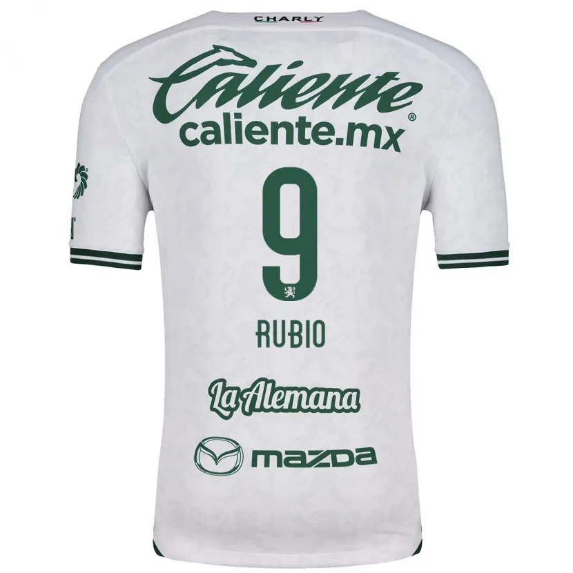 Danxen Mænd Brian Rubio #9 Hvid Grøn Udebane Spillertrøjer 2024/25 Trøje T-Shirt