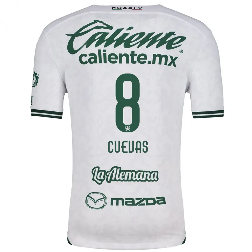 Danxen Mænd Lucero Cuevas #8 Hvid Grøn Udebane Spillertrøjer 2024/25 Trøje T-Shirt
