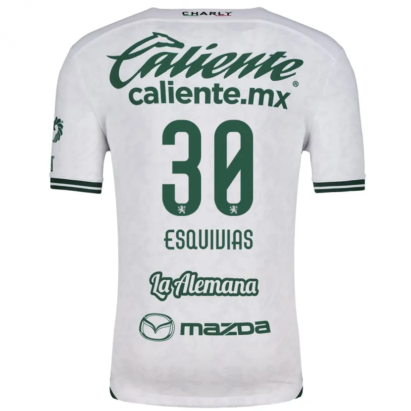 Danxen Mænd Isabela Esquivias #30 Hvid Grøn Udebane Spillertrøjer 2024/25 Trøje T-Shirt