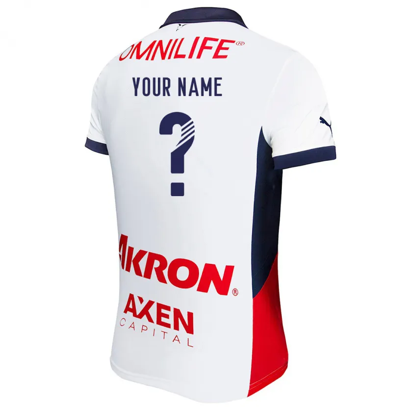 Danxen Mænd Dit Navn #0 Hvid Rød Blå Udebane Spillertrøjer 2024/25 Trøje T-Shirt