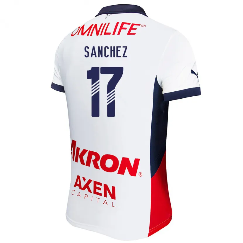 Danxen Mænd Jesús Sánchez #17 Hvid Rød Blå Udebane Spillertrøjer 2024/25 Trøje T-Shirt