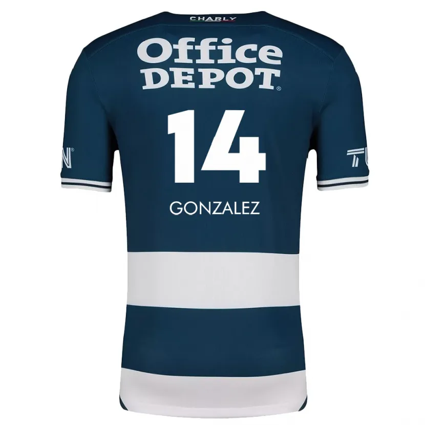 Danxen Kvinder Arturo González #14 Blå Hvid Hjemmebane Spillertrøjer 2024/25 Trøje T-Shirt