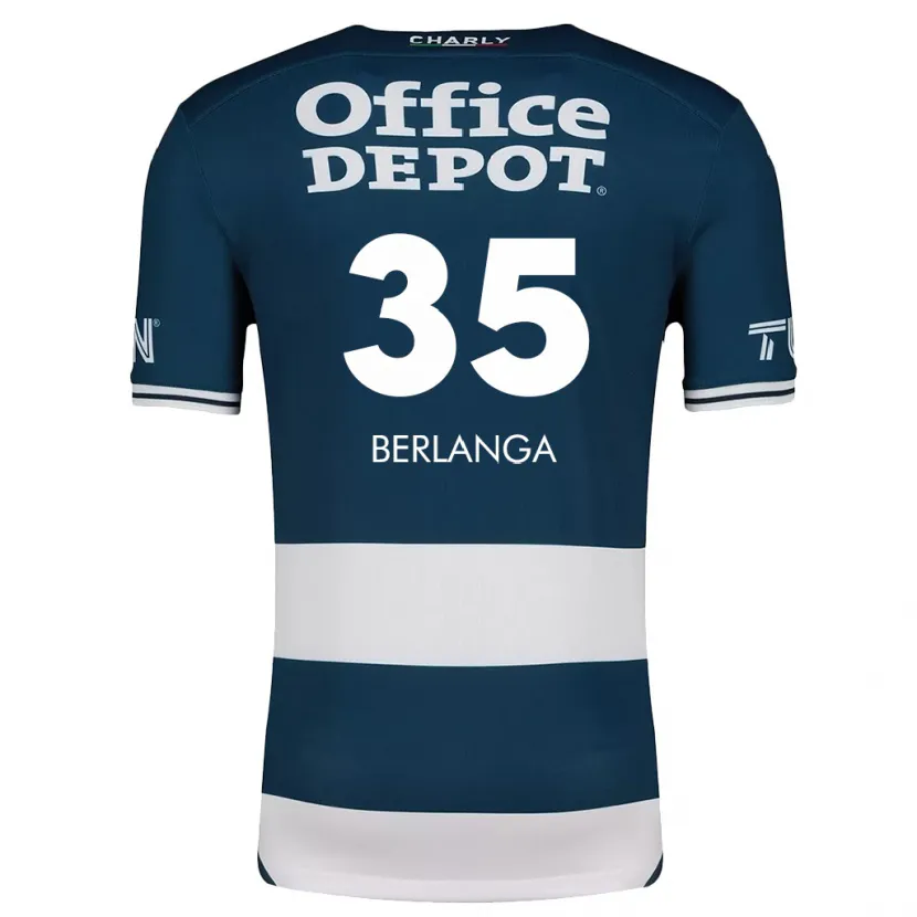 Danxen Kvinder Jorge Berlanga #35 Blå Hvid Hjemmebane Spillertrøjer 2024/25 Trøje T-Shirt